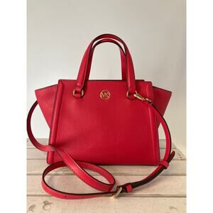 MICHAEL KORS WATERMELON COLOR PEBBLED LEATHER CROSSBODYBAG